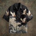Crane & Tribal Print Casual Shirt