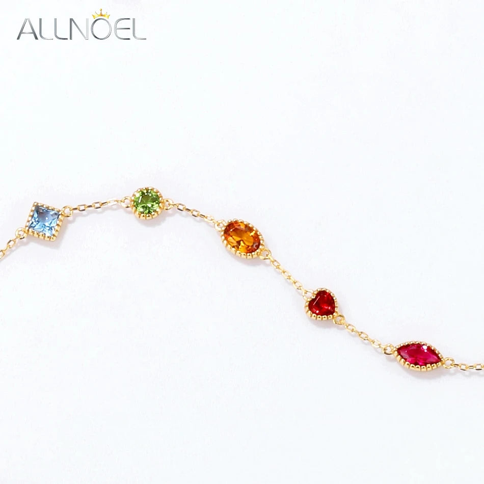 Rainbow Zircon 925 Sterling Silver Bracelet