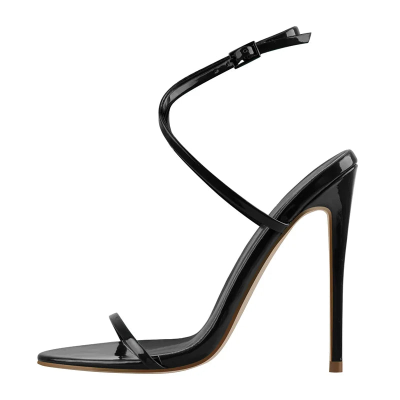 Women’s Green Peep-Toe High-Heel Ankle Sandals – Elegant Party Shoes