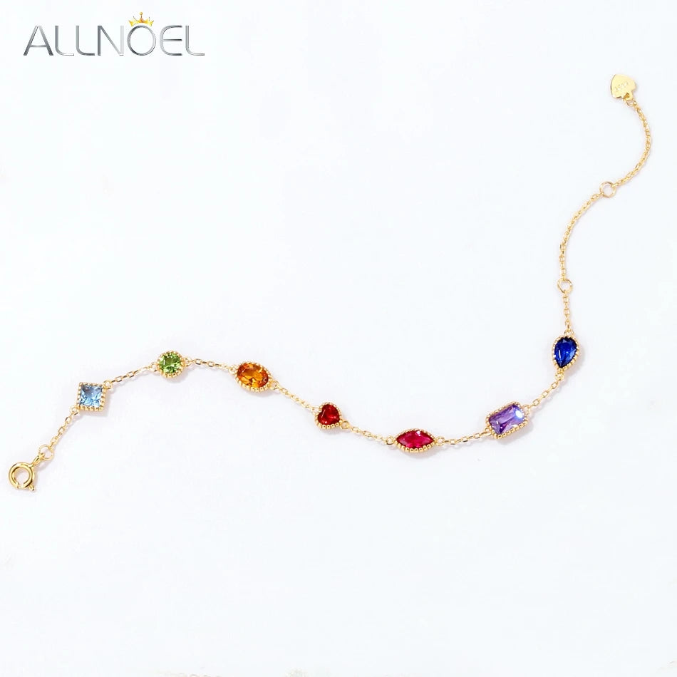 Rainbow Zircon 925 Sterling Silver Bracelet