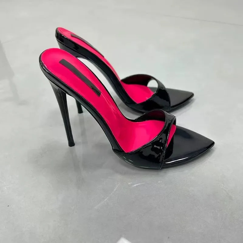 Sexy 12cm Patent Leather Pointed Heels