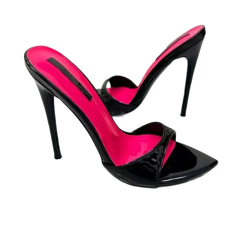 Sexy 12cm Patent Leather Pointed Heels