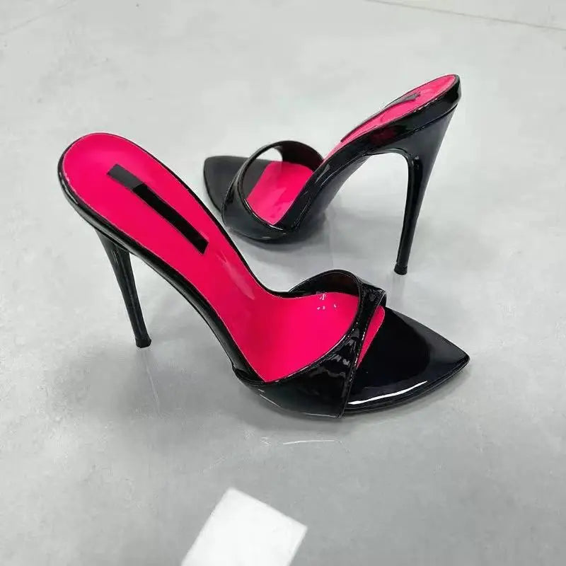 Sexy 12cm Patent Leather Pointed Heels