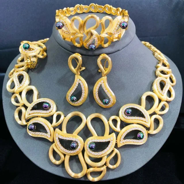 Luxury Micro-Pave Heart Jewelry Set