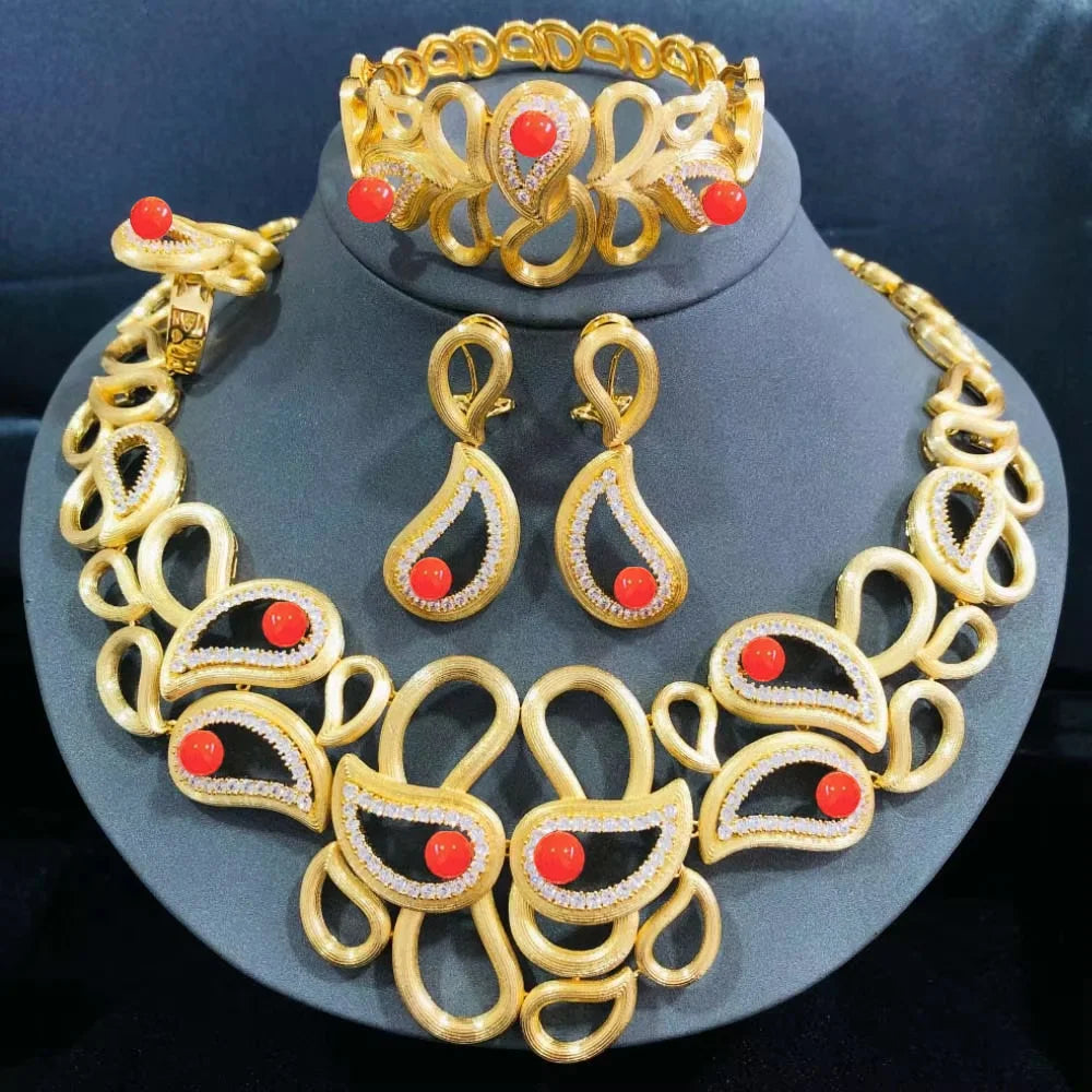 Luxury Micro-Pave Heart Jewelry Set