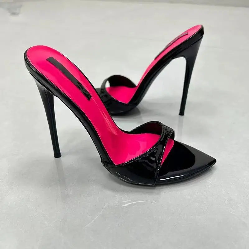 Sexy 12cm Patent Leather Pointed Heels
