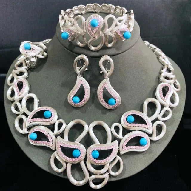 Luxury Micro-Pave Heart Jewelry Set