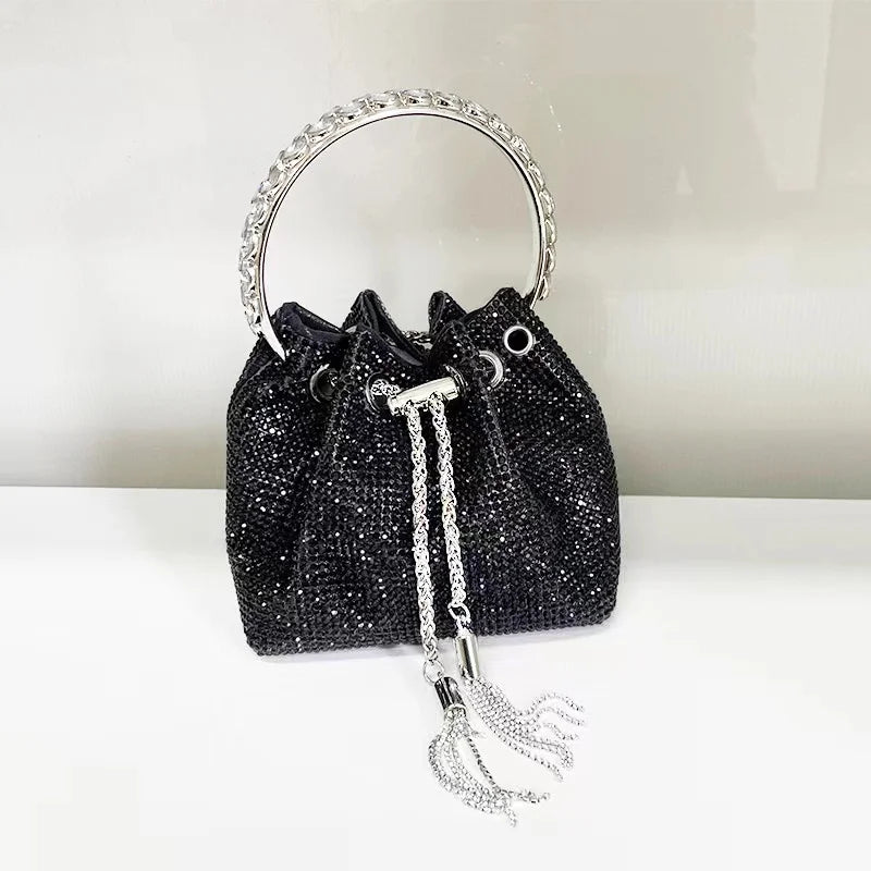 Luxury Rhinestone Heels & Matching Handbag Set