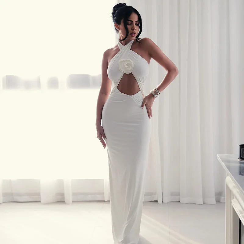 Elegant One Shoulder Bodycon Maxi Dress