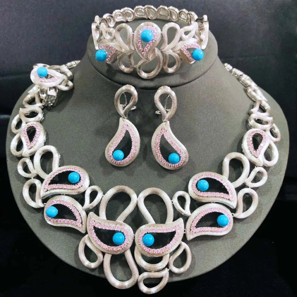 Luxury Micro-Pave Heart Jewelry Set