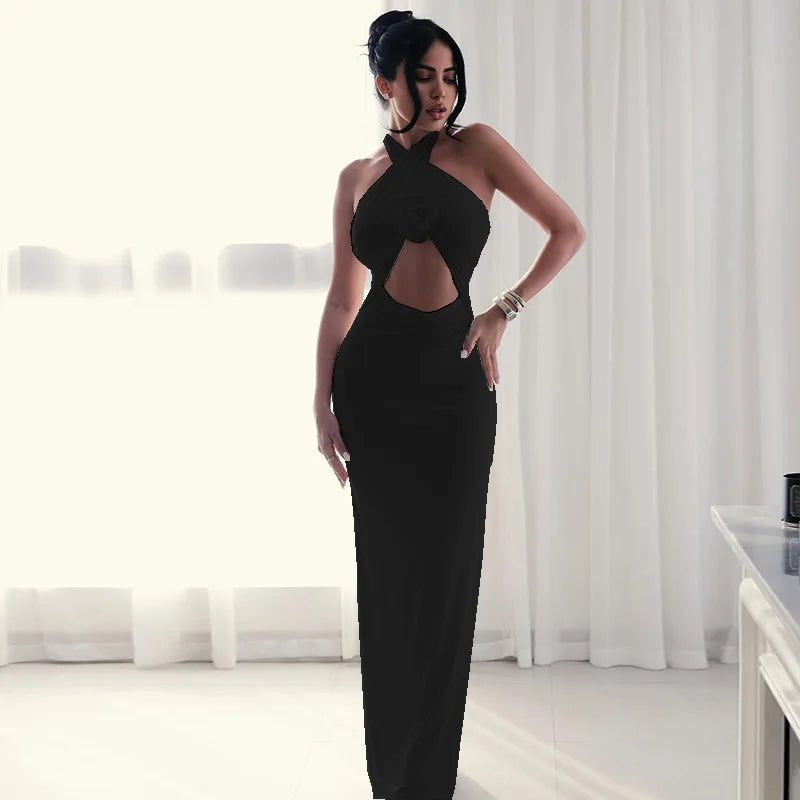 Elegant One Shoulder Bodycon Maxi Dress
