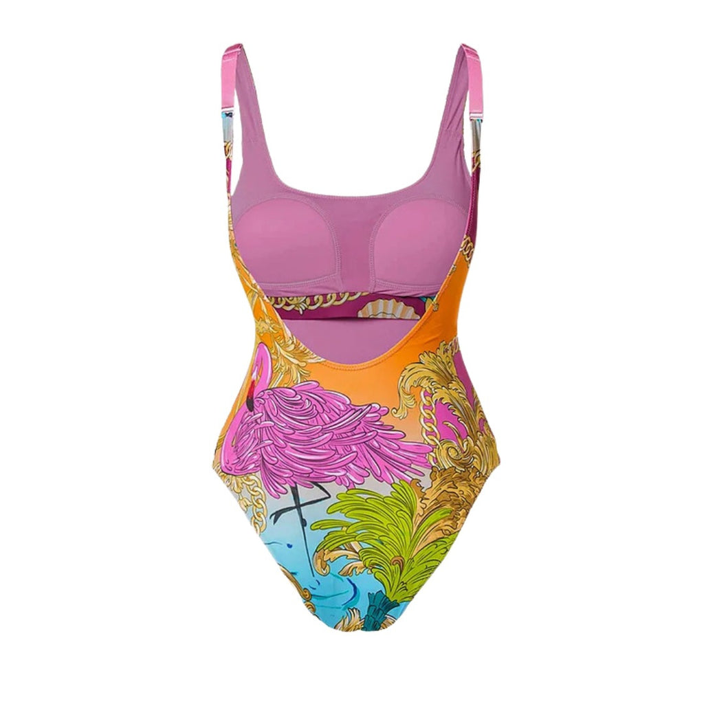 Cartoon Print One-Piece Swimsuit Suit