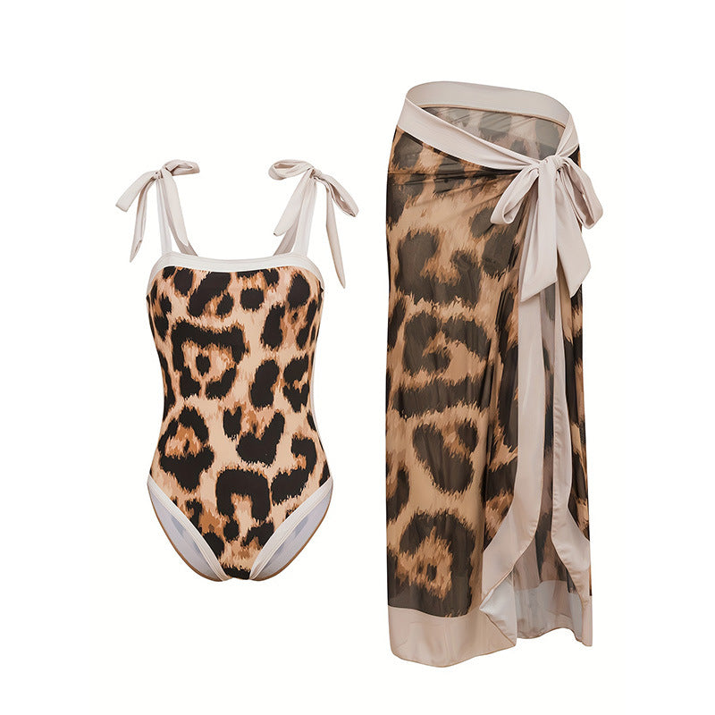Leopard Print One-Piece Swimsuit