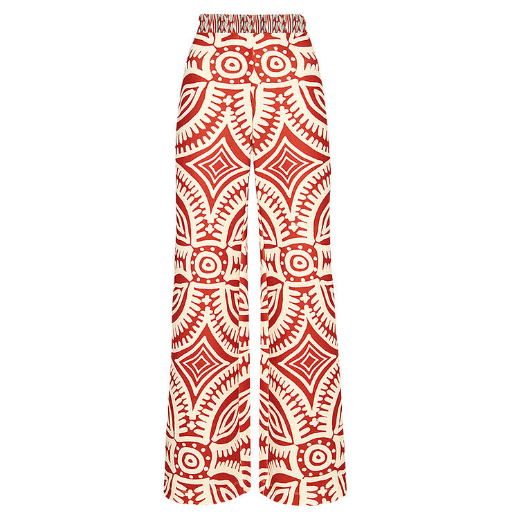 One-Shoulder Ethnic Print Swimsuit Suit