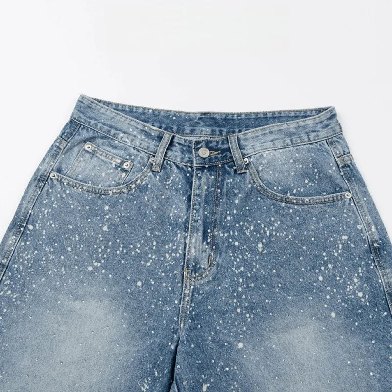 Vintage High-Waist American Style Denim Jorts