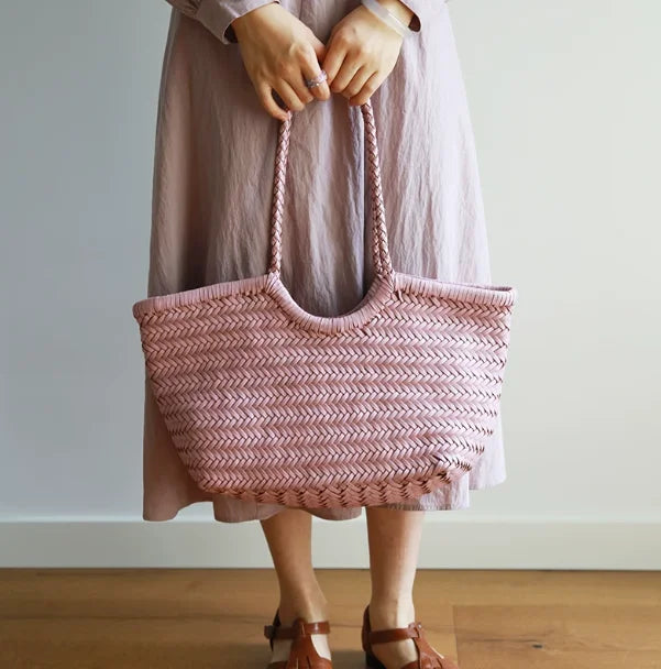 Hand-Woven Genuine Leather Tote Bag