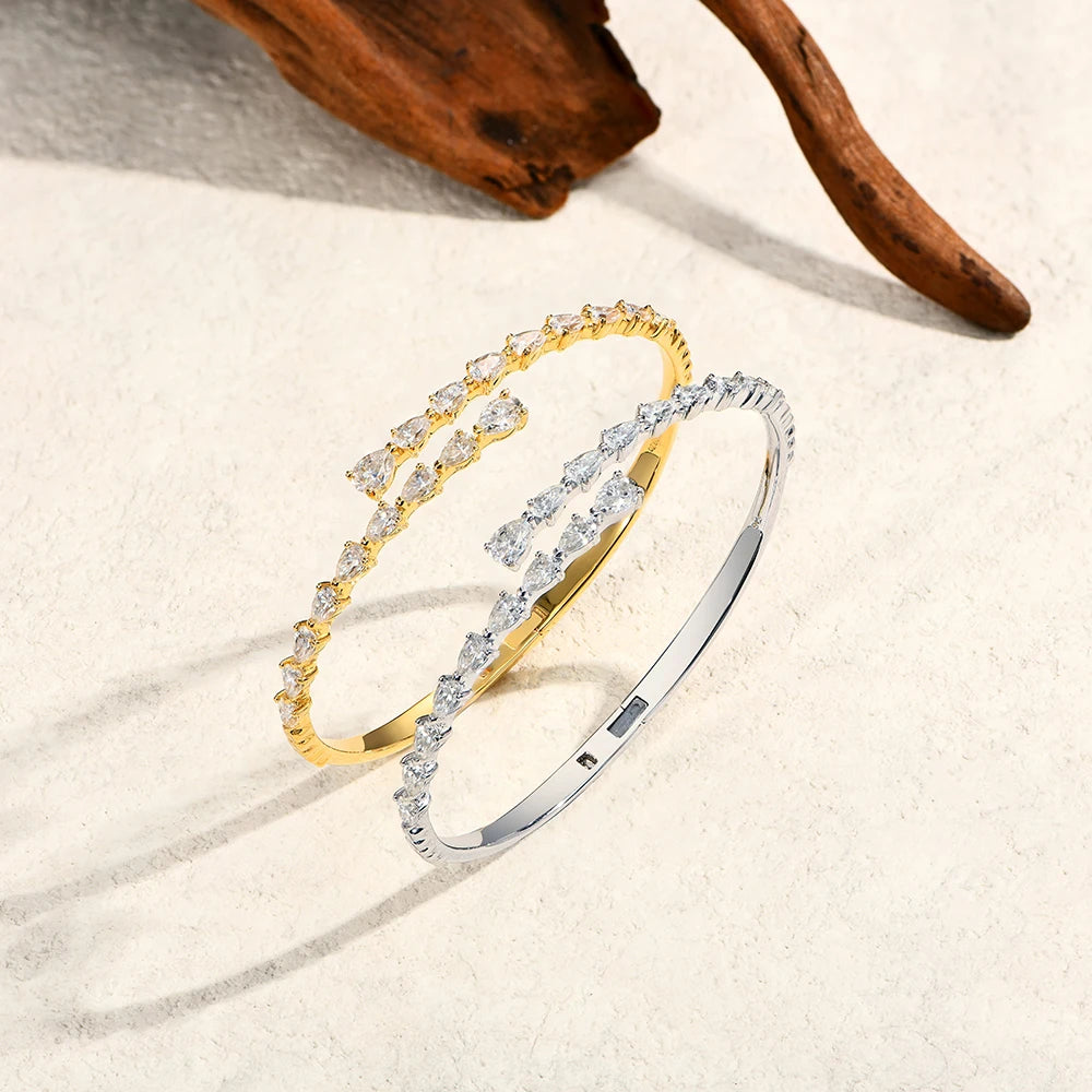 Original Moissanite Adjustable Silver Bracelet