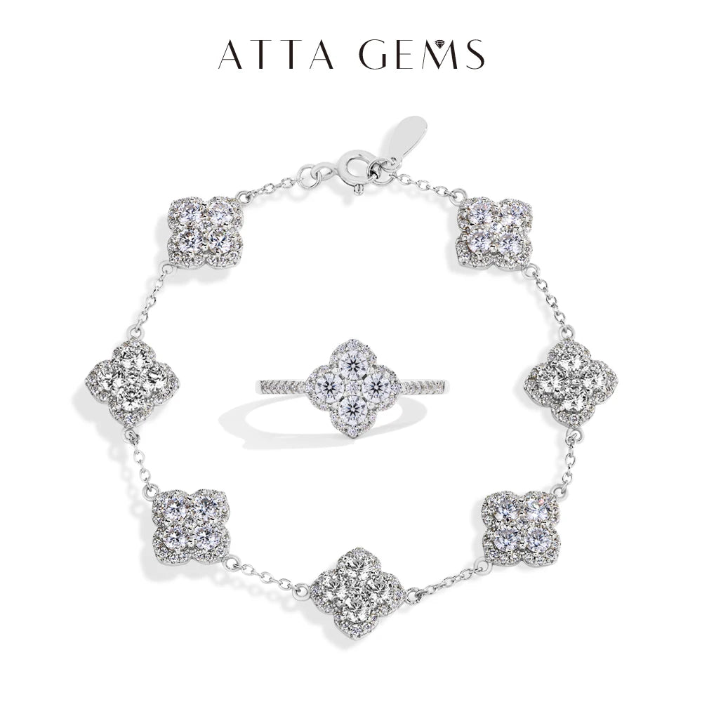 Attagems Moissanite Silver Jewelry Set