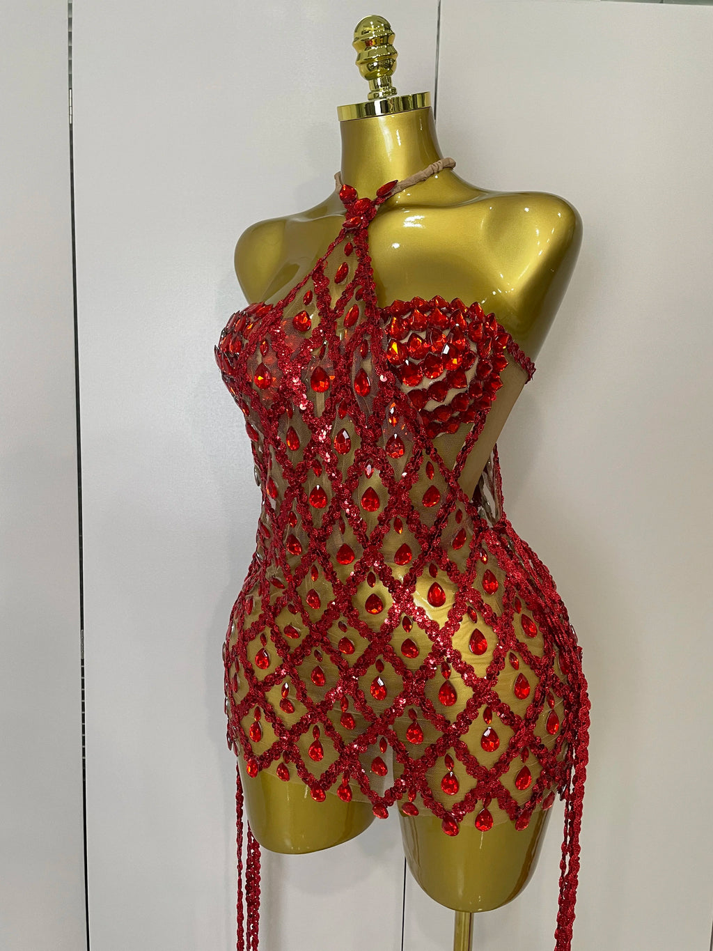 Sparkly Sequin Diamond Mesh 2-Piece Dress Set – Sexy Sheer Evening Partywear