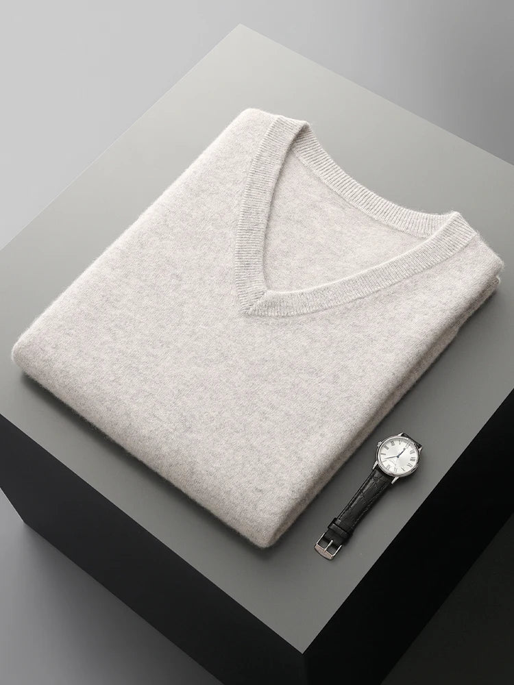 Men's V-Neck Knitted Merino Vest