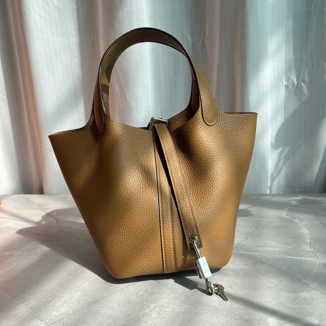 Handcrafted Genuine Leather Bucket Bag