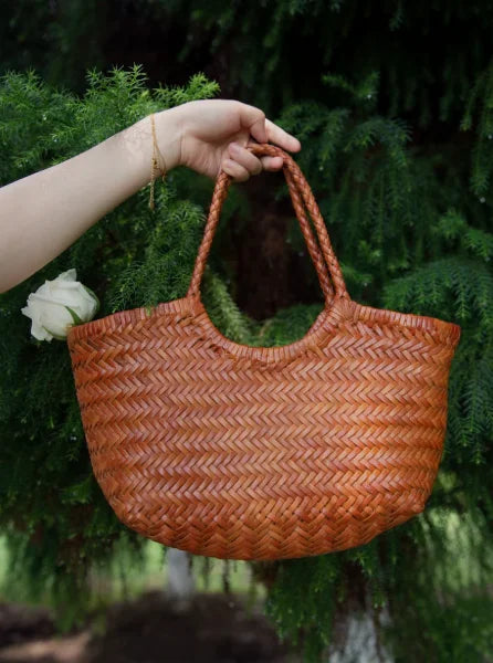 Hand-Woven Genuine Leather Tote Bag