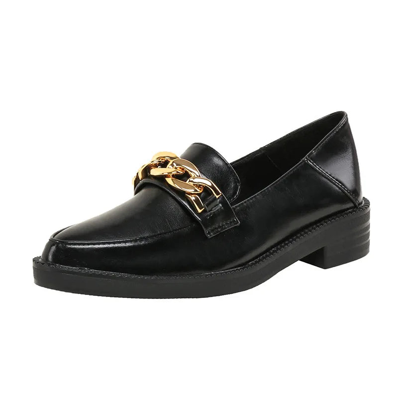 GPBD Women's Preppy Style Chain Oxford Flats