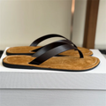 Calf Leather Round Toe Thong Sandals