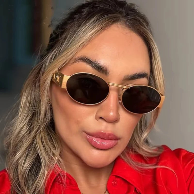 Vintage Steampunk Round Metal Sunglasses