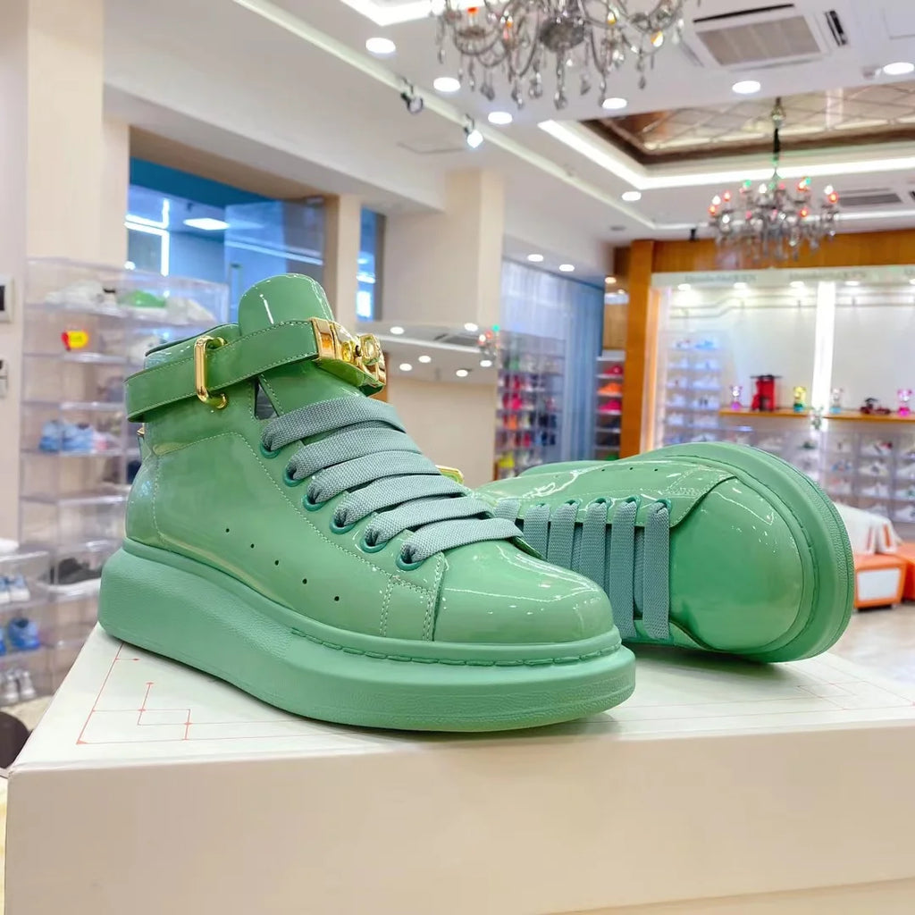 Luxury Men’s Patent Leather Platform Shoes