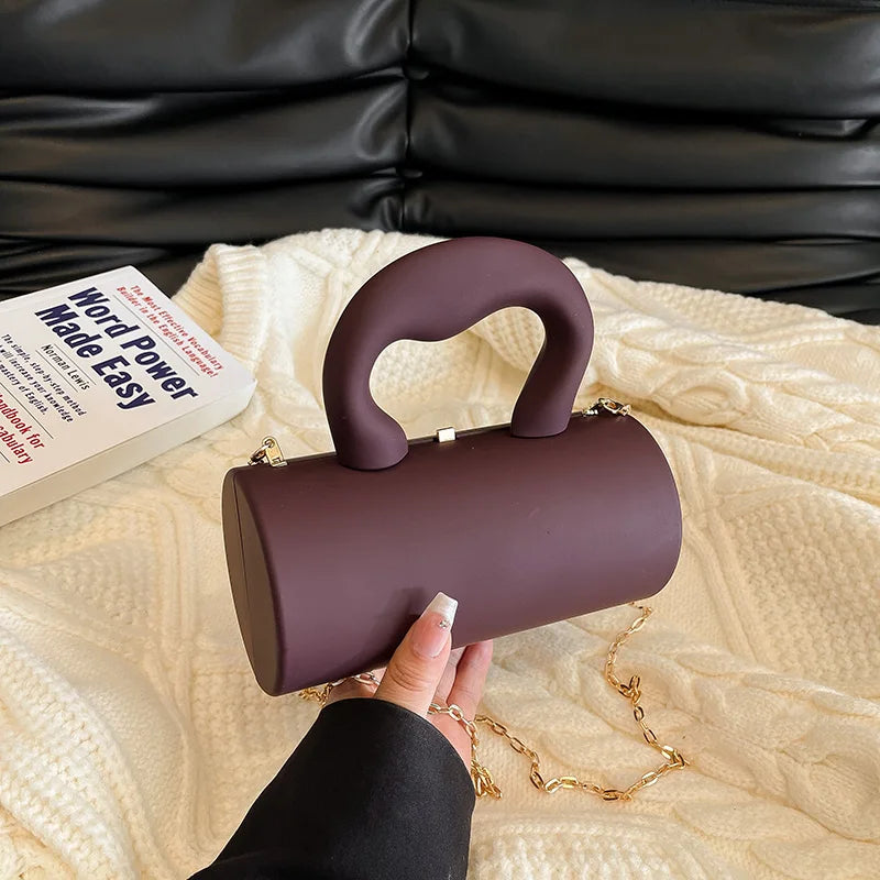 Designer Cylinder Crossbody Clutch
