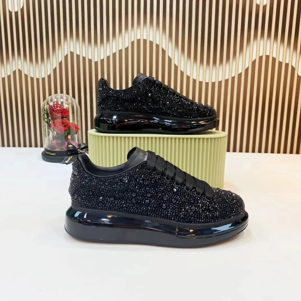 Men’s Leather Platform Casual Shoes – Black