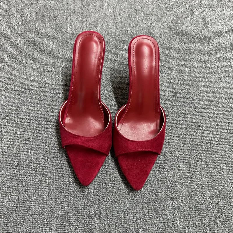 Elegant Slip-On Open Toe Heeled Mules