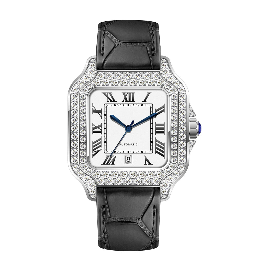SEAKOSS 40mm Luxury Iced Out Moissanite Watch
