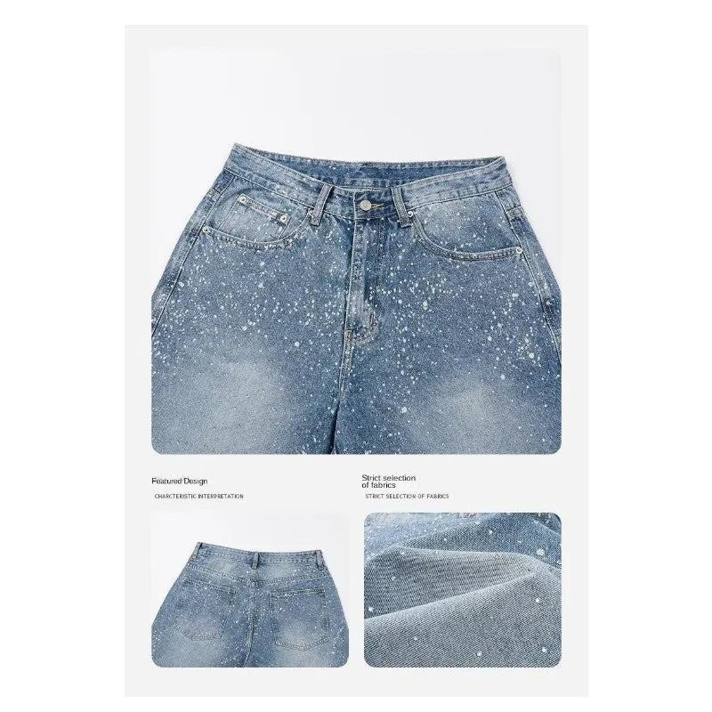 Vintage High-Waist American Style Denim Jorts