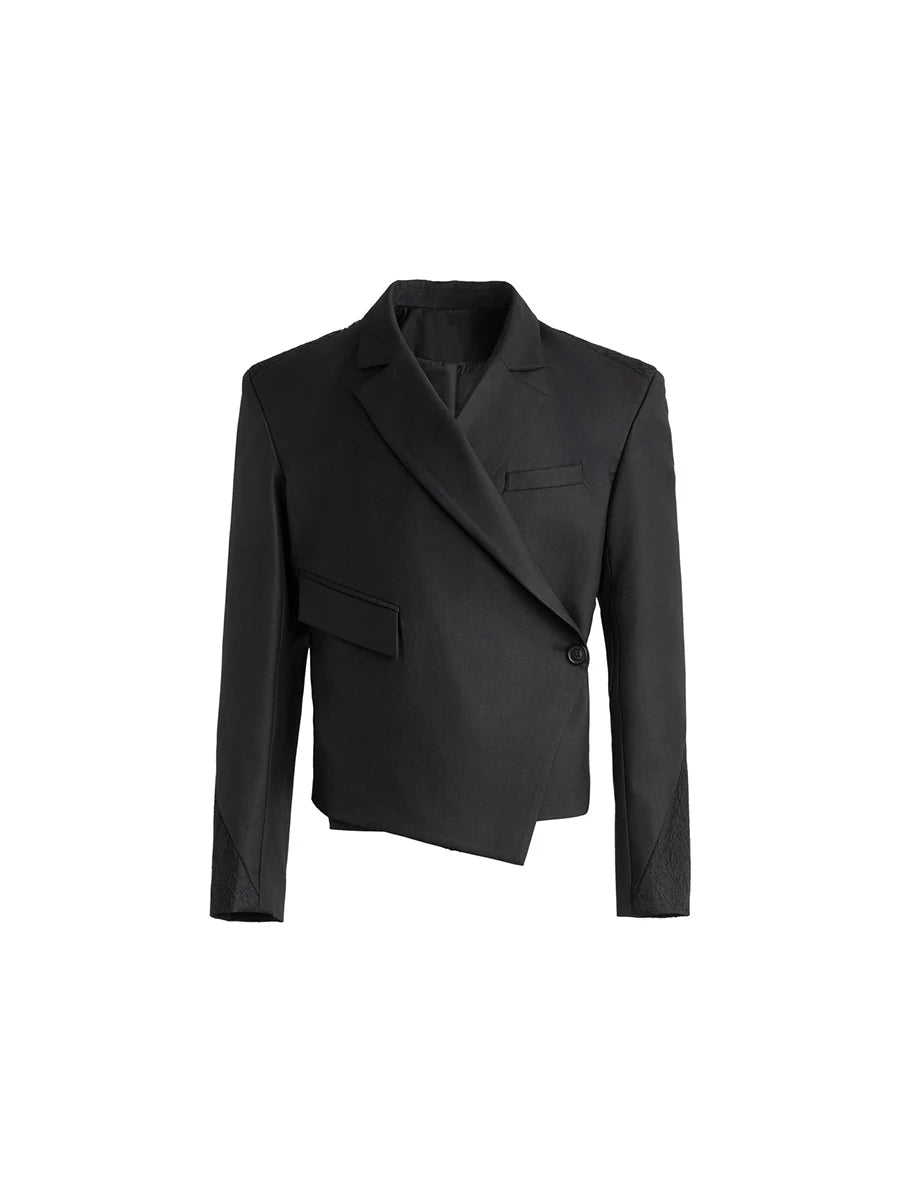 Mauroicardi Fitted Asymmetrical Black Blazer