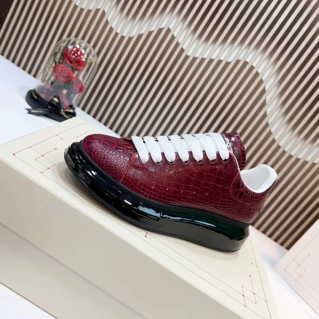 Luxury Handmade Leather Platform Sneakers