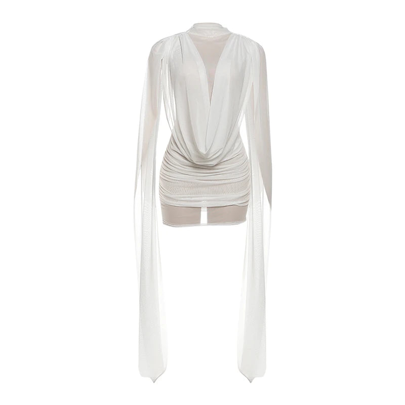 Coquette See-Through Patchwork Mini Dress