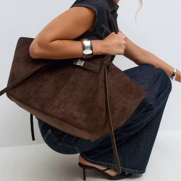 Large Capacity Trapeze PU Leather Tote Bag