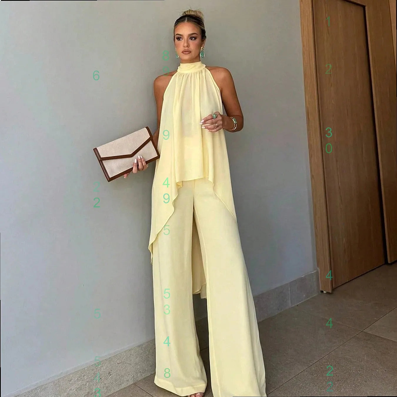 Irregular Sleeveless Top & Pants Set