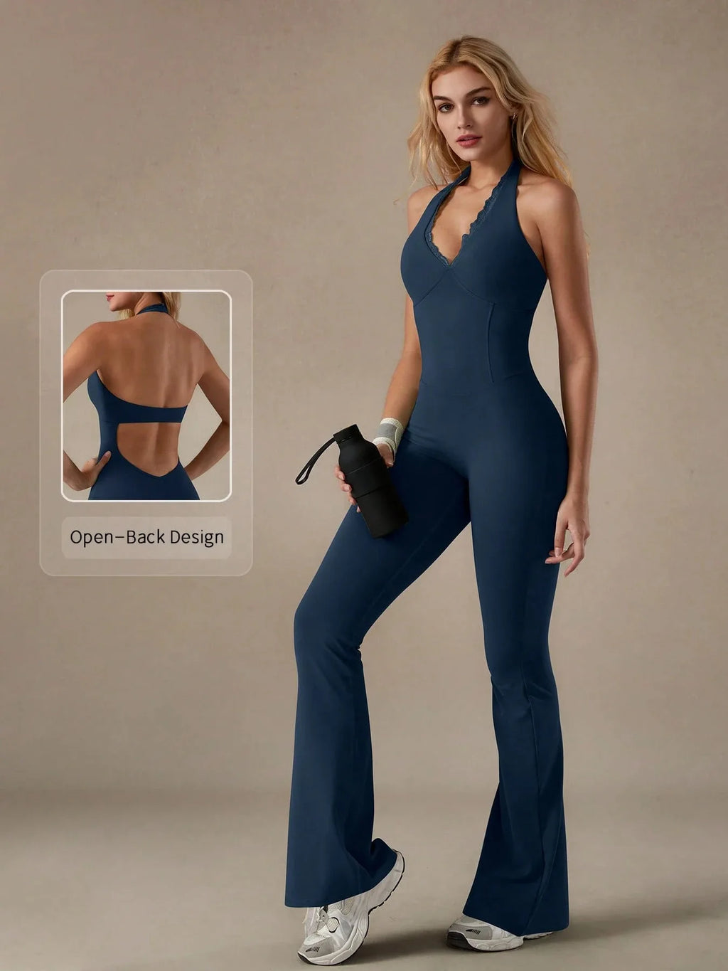 Lace V-neck One-piece Yoga