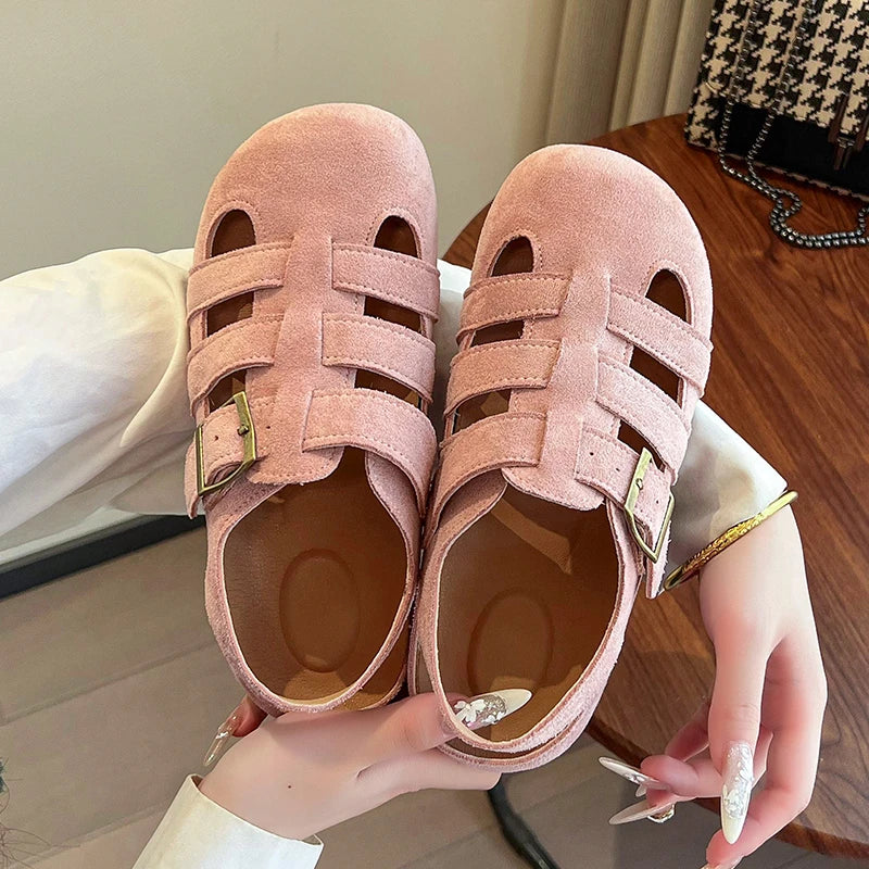 Retro Closed-Toe Roman Platform Sandals