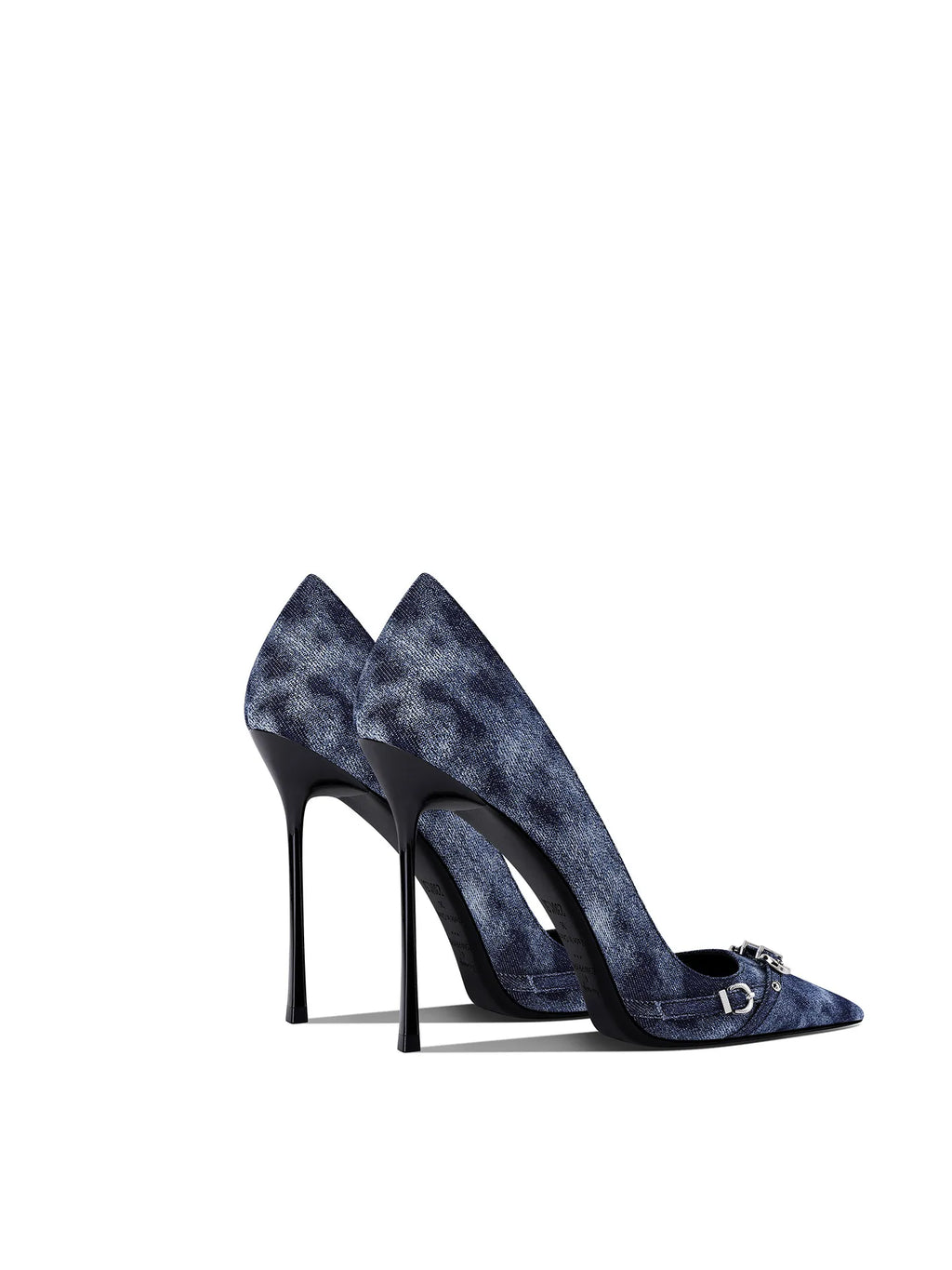 Black Cowboy Pointed-Toe Heels