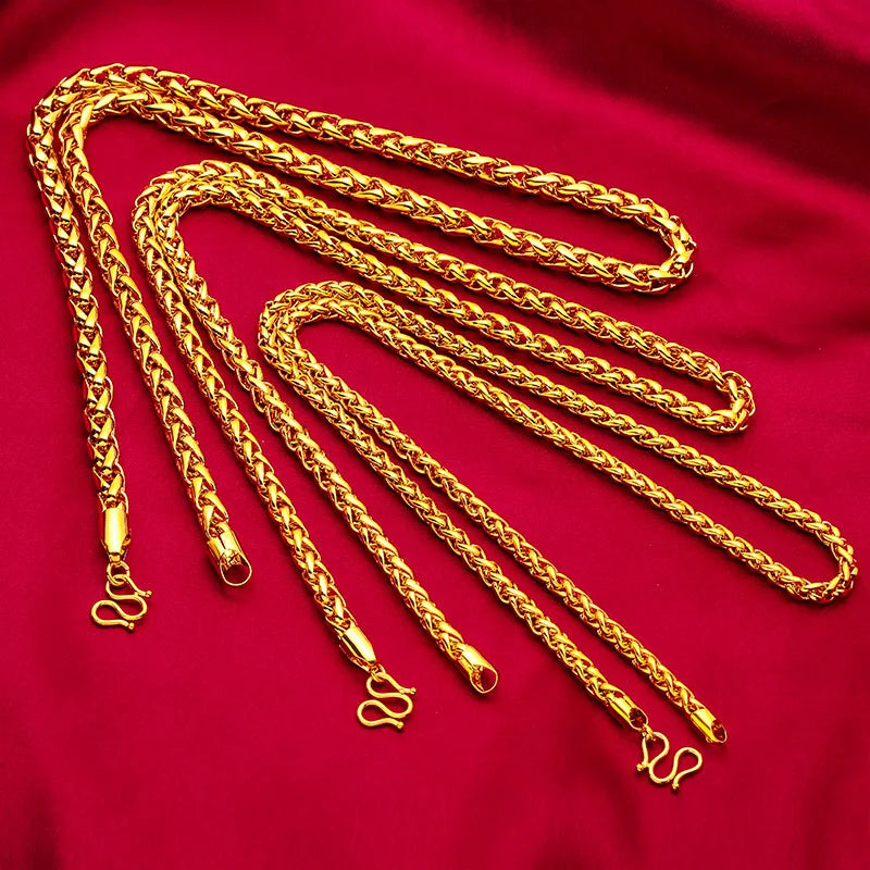 Hammered 24K Gold Rope Chain