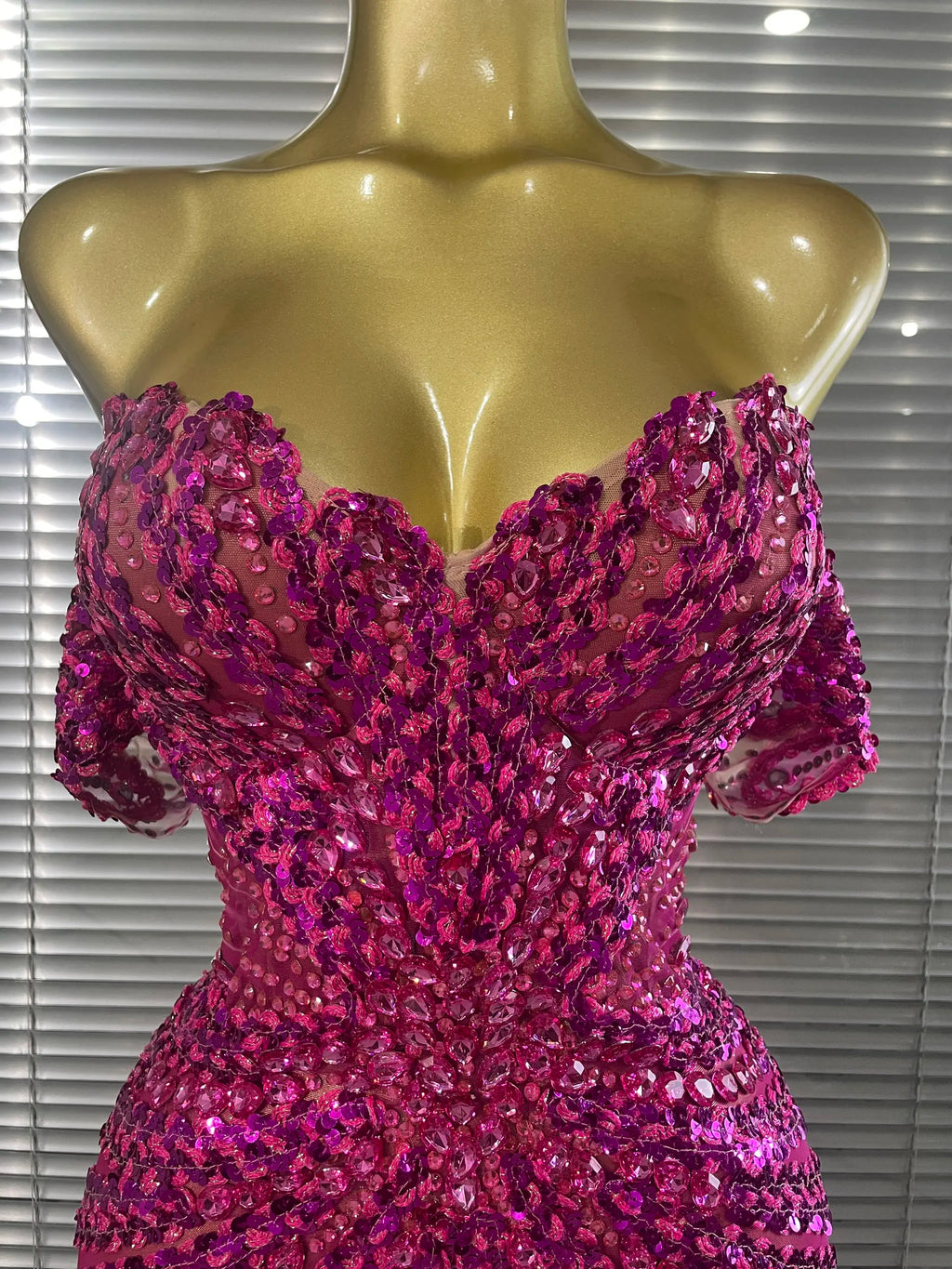 Strapless Shining Sequins Crystal Bodycon Mini Dress