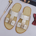 Gradient Croc-Print Leather Slide Sandals – Summer Style