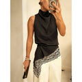 Lace Trim Satin High Low Vest Top