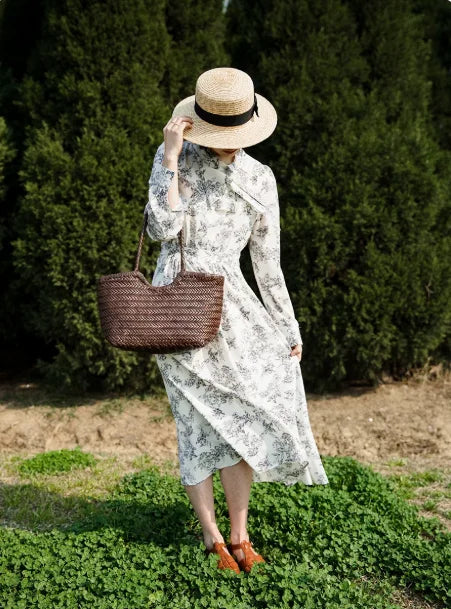 Hand-Woven Genuine Leather Tote Bag