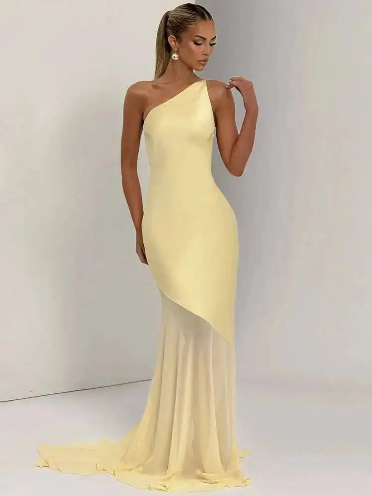 URSFOCUS One Shoulder Backless Sexy Maxi Dress