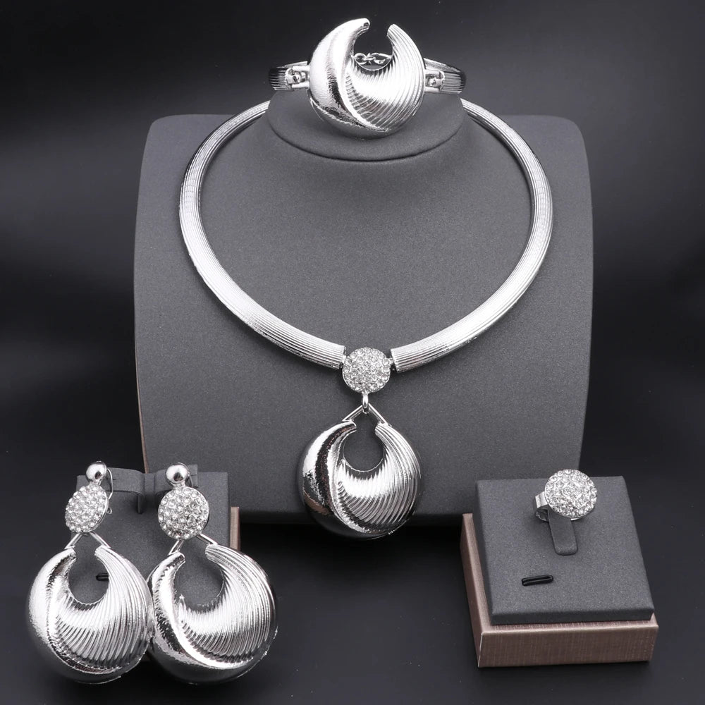 Luxury 18K Gold Plated Bridal Jewelry Set